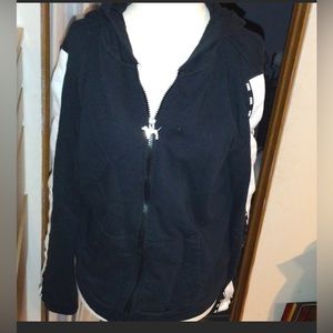 Large zip up sweatshirt by VS Pink. Sleeves unbutton down the arm.